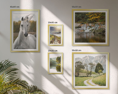 Ensemble de 5 tableaux Paysages Paysages Cheval
