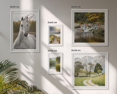 Ensemble de 5 tableaux Paysages Paysages Cheval