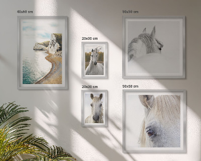 Lot de tableaux encadrés Chevaux plage nature minimalisme