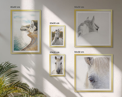 Lot de tableaux encadrés Chevaux plage nature minimalisme