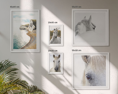 Lot de tableaux encadrés Chevaux plage nature minimalisme