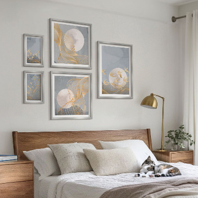 Ensemble de 5 tableaux Harmonie de la nature et délicatesse