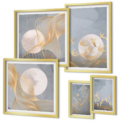 Ensemble de 5 tableaux Harmonie de la nature et délicatesse