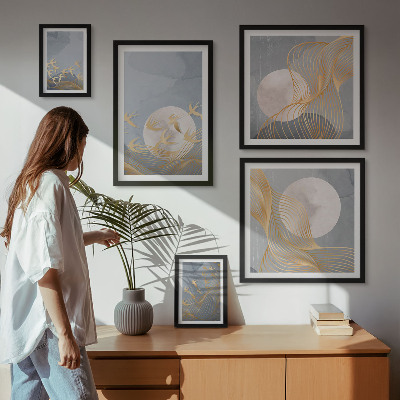Ensemble de 5 tableaux Harmonie de la nature et délicatesse