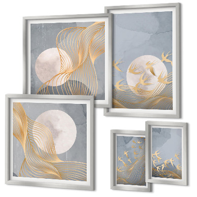 Ensemble de 5 tableaux Harmonie de la nature et délicatesse