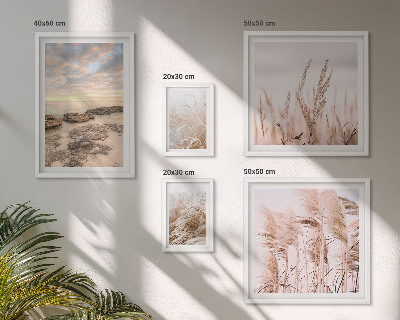 Lot de tableaux encadrés Paysages marins, soleil