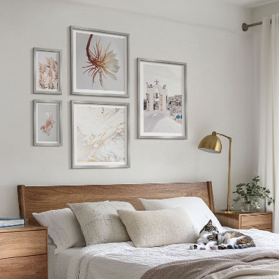 Ensemble de 5 tableaux Architecture et nature aux vues élégantes