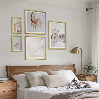 Ensemble de 5 tableaux Architecture et nature aux vues élégantes