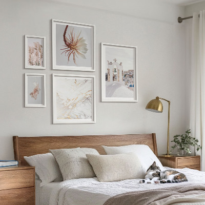 Ensemble de 5 tableaux Architecture et nature aux vues élégantes