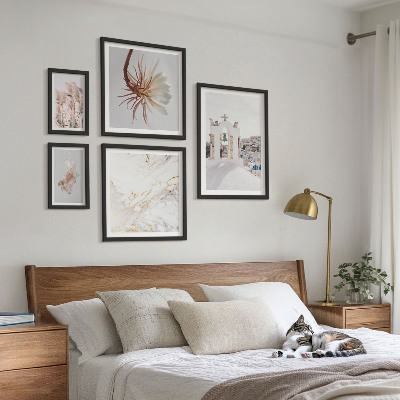 Ensemble de 5 tableaux Architecture et nature aux vues élégantes