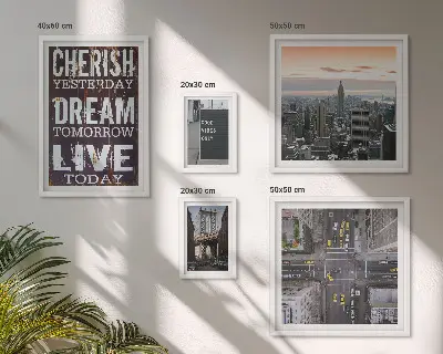 Tableau de décoration murale avec des slogans inspirants sur les villes