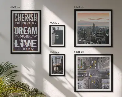 Tableau de décoration murale avec des slogans inspirants sur les villes