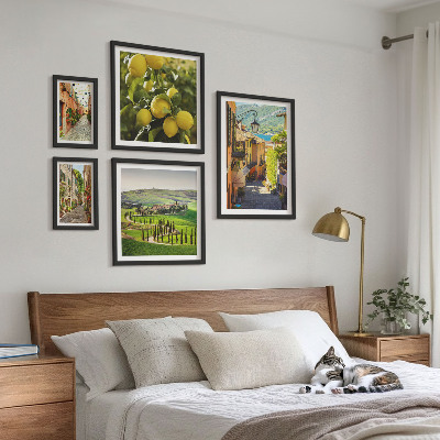 Lot de tableaux encadrés Rues charmantes des paysages italiens
