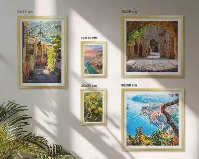 Vues charmantes sur la mer ensemble de 5 tableaux