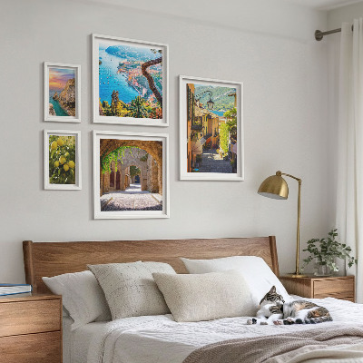 Ensemble de 5 tableaux Vues charmantes sur la mer