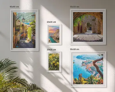 Vues charmantes sur la mer ensemble de 5 tableaux