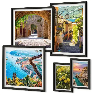 Vues charmantes sur la mer ensemble de 5 tableaux