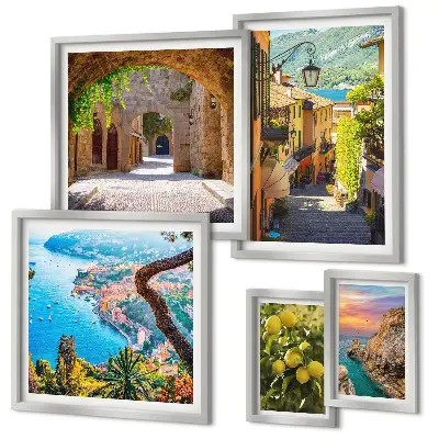 Vues charmantes sur la mer ensemble de 5 tableaux