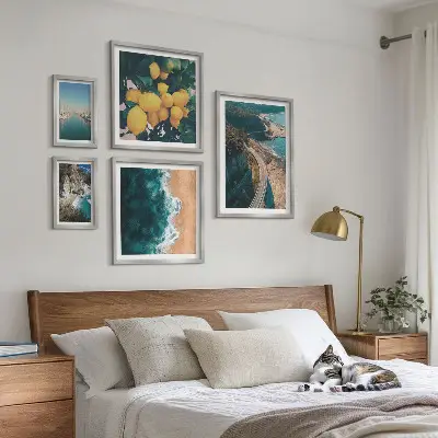 Tableau de décoration murale paysages de plage avec agrumes