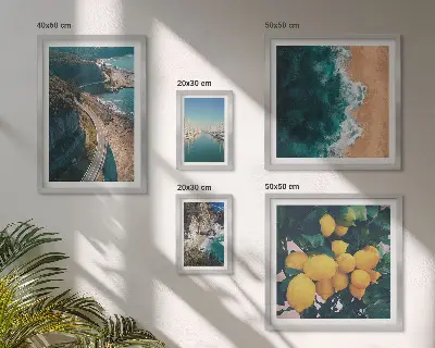 Tableau de décoration murale paysages de plage avec agrumes