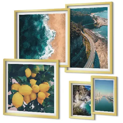 Tableau de décoration murale paysages de plage avec agrumes