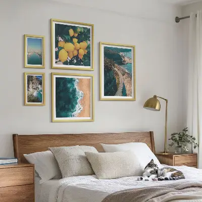 Tableau de décoration murale paysages de plage avec agrumes
