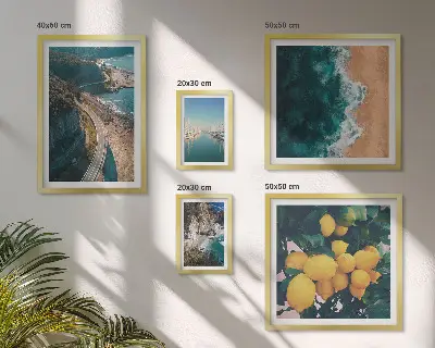 Tableau de décoration murale paysages de plage avec agrumes