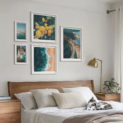 Tableau de décoration murale paysages de plage avec agrumes
