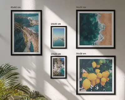 Tableau de décoration murale paysages de plage avec agrumes