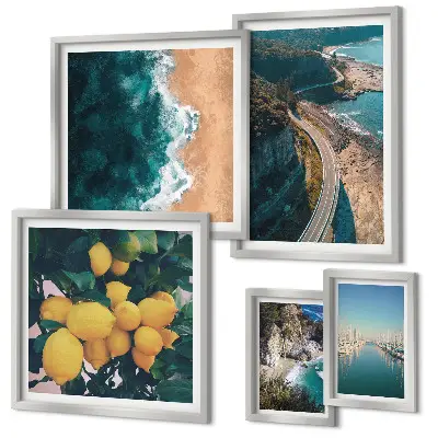 Tableau de décoration murale paysages de plage avec agrumes