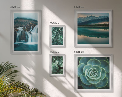 Ensemble de 5 tableaux Plantes vertes cascades nature