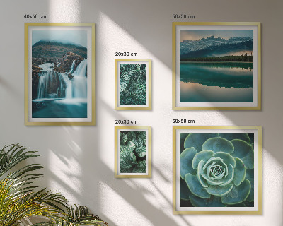 Ensemble de 5 tableaux Plantes vertes cascades nature