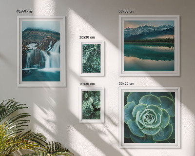 Ensemble de 5 tableaux Plantes vertes cascades nature