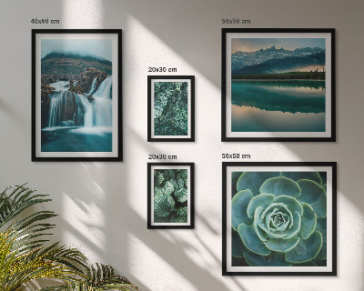Ensemble de 5 tableaux Plantes vertes cascades nature