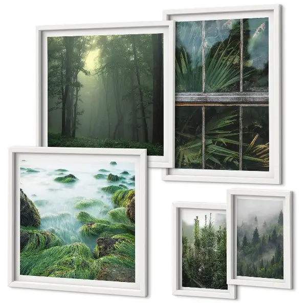 Tableau de décoration murale représentant des paysages verdoyants, des forêts et de la végétation