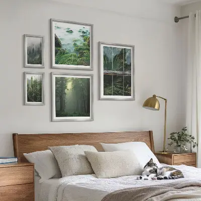 Tableau de décoration murale représentant des paysages verdoyants, des forêts et de la végétation