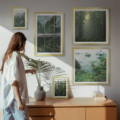 Tableau de décoration murale représentant des paysages verdoyants, des forêts et de la végétation