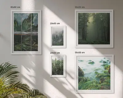 Tableau de décoration murale représentant des paysages verdoyants, des forêts et de la végétation