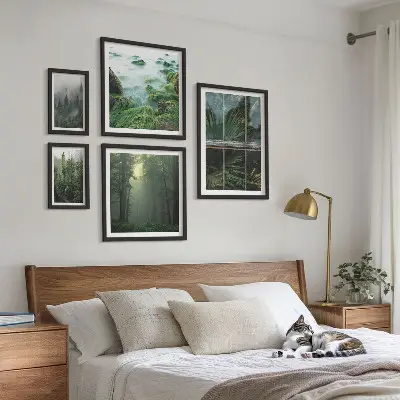 Tableau de décoration murale représentant des paysages verdoyants, des forêts et de la végétation