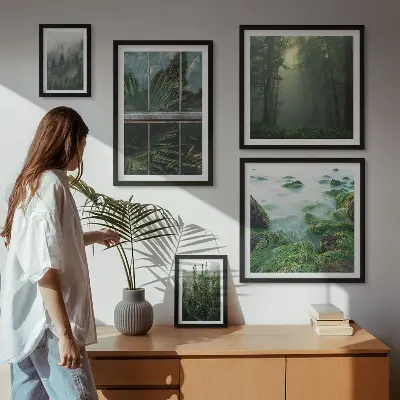 Tableau de décoration murale représentant des paysages verdoyants, des forêts et de la végétation