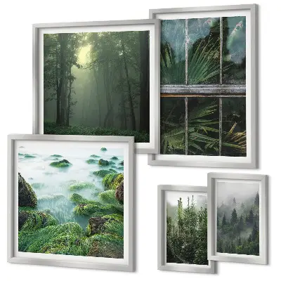 Tableau de décoration murale représentant des paysages verdoyants, des forêts et de la végétation