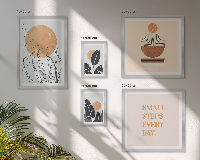 Lot de tableaux encadrés Slogans graphiques végétaux stylés