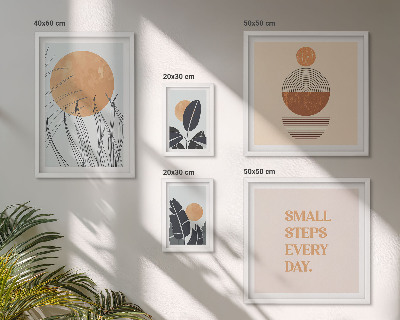 Lot de tableaux encadrés Slogans graphiques végétaux stylés