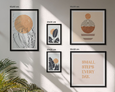 Lot de tableaux encadrés Slogans graphiques végétaux stylés