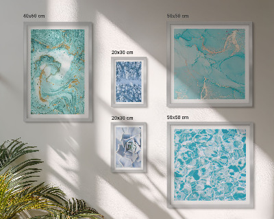 Ensemble de 5 tableaux Élégantes touches de bleu turquoise