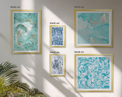 Ensemble de 5 tableaux Élégantes touches de bleu turquoise
