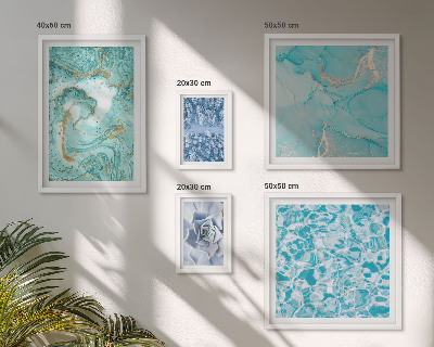 Ensemble de 5 tableaux Élégantes touches de bleu turquoise