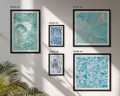 Ensemble de 5 tableaux Élégantes touches de bleu turquoise
