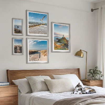 Lot de tableaux encadrés Phares et plages en bord de mer