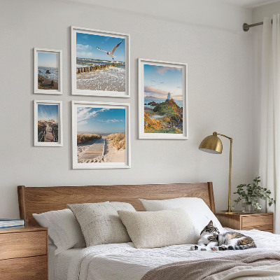 Lot de tableaux encadrés Phares et plages en bord de mer